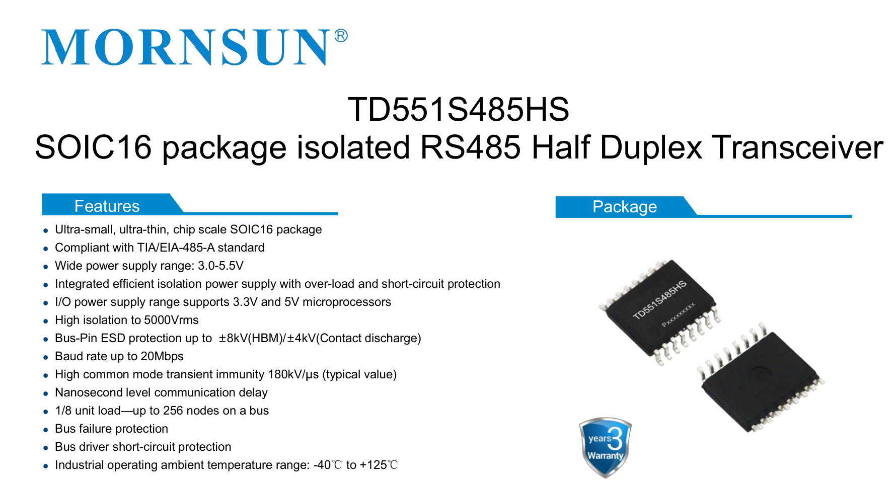 MORNSUN TD551S485HS English datasheet excerpt